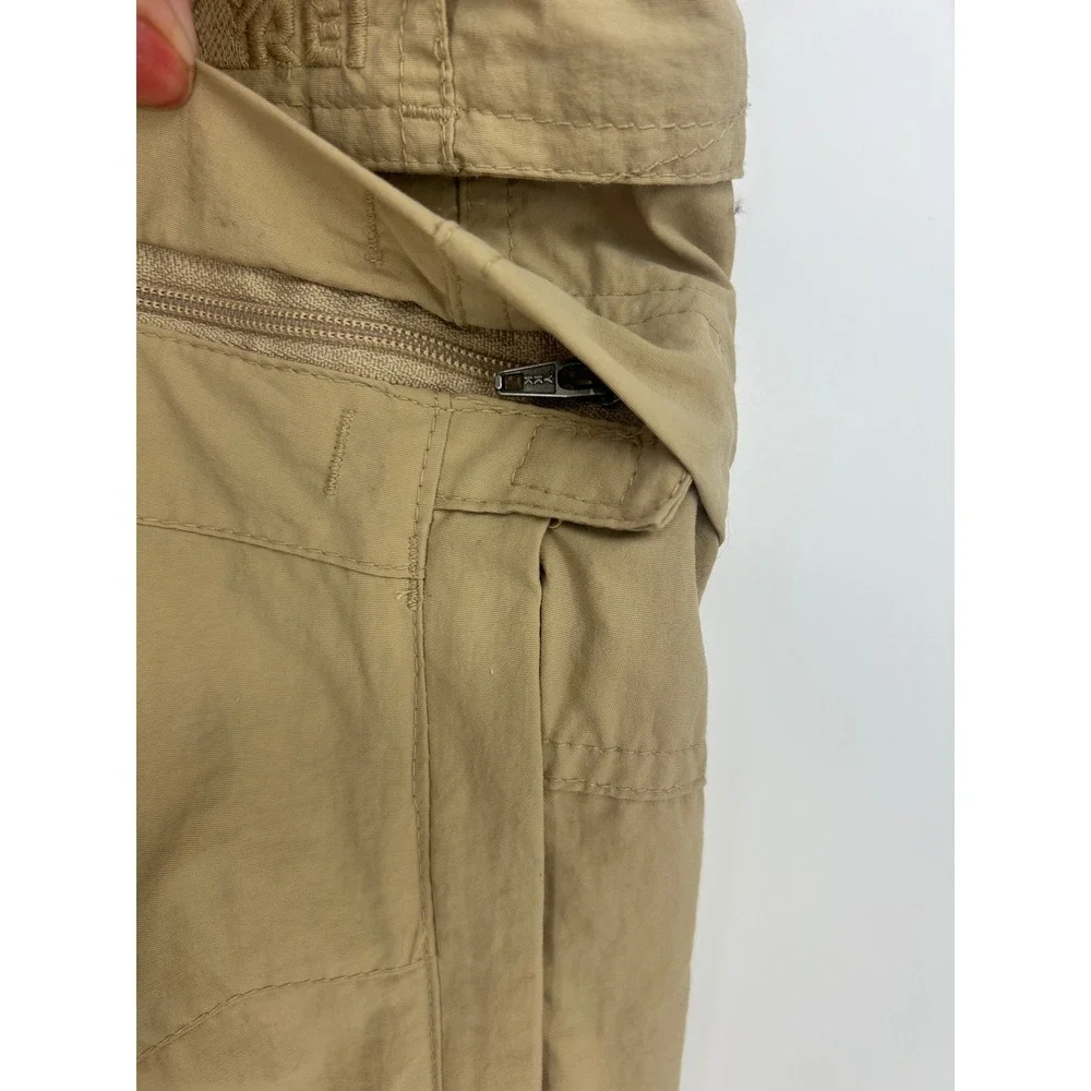 REI Convertible Cargo Hiking Zip Cuff Stretch Waist Khaki Nylon Men Small 30L